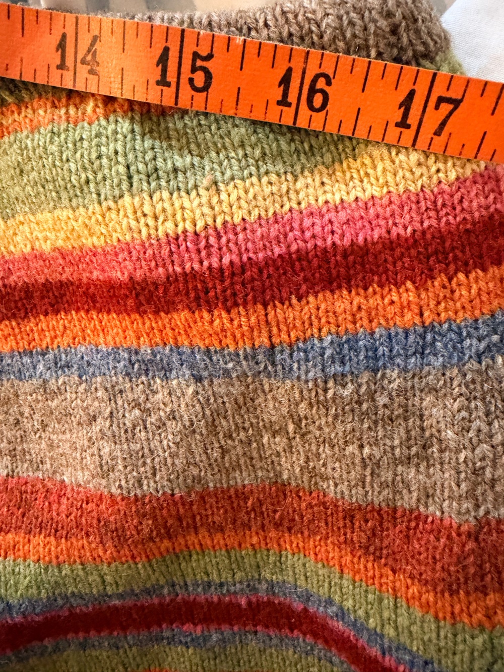 Lauren Ralph Lauren Wool Southwestern RARE Chevron Stripe Fringe Skirt Large - Picture 11 of 11